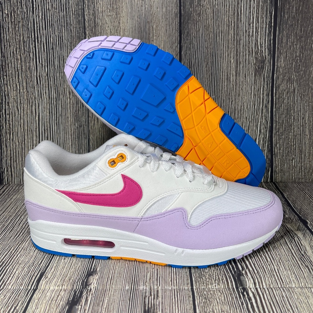 NIKE Air Max 1 White/Alchemy Pink/Photo Blue/Lilac WMNS 12 Mens 10.5 HF5071-100